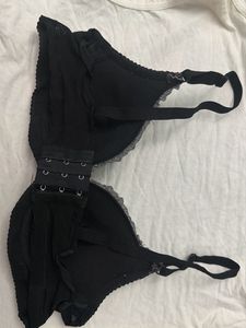 Elegant Black Embroidered Bra
