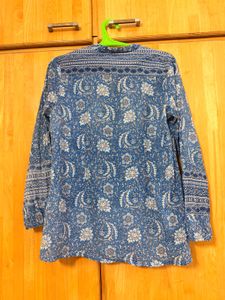 Blue Floral Print Kurta
