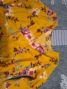 Chic Yellow Floral Bell Sleeve Top