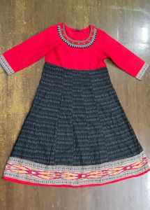 Beautiful Red Black IKKAT Kurta set