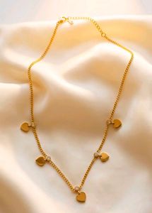 Heart Charm Necklace with Crystals
