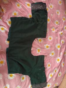 Designer Green Embellished Blouse