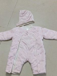 Winter Warm Full Baby Pink Romper