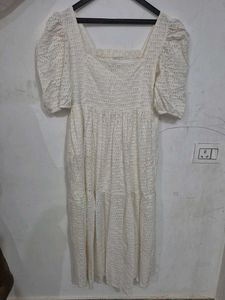 Chic White Eyelet Midi Dress