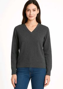 Classic Gray V-Neck Sweater