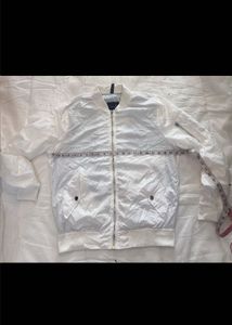 ZARA Men's White Bomber Jacket
