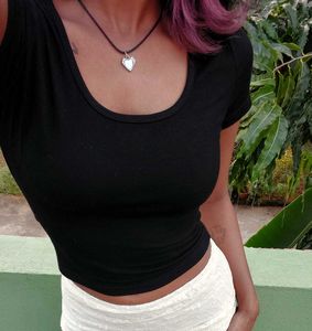 Basic Black Cropped Top