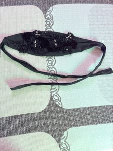 Black Floral Belt