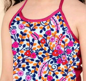 Pink And blue dhoti set