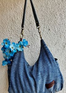 Stylish Washed Denim Tote Bag