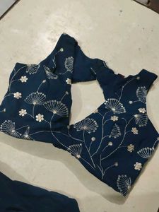 Blue Saree with Designer Blouse