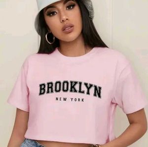 Pink Brooklyn New York Crop Top
