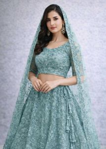 Mint Green Embellished Lehenga Choli