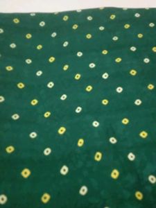 Green Bandhani Print saree