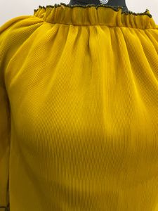 Chic Yellow Pleated Top