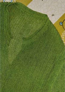 Green fine knit top