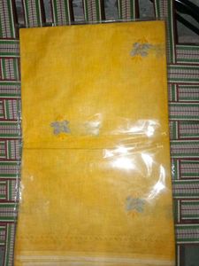 Yellow cotton(sutti) saree