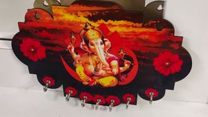Lord Ganesha 7 Hook Key Holder (New)