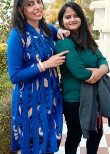 Blue Patterned Knit Dress 10/10
