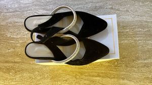 Elegant Black Velvet Slingback Heels
