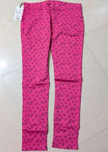 Pink Patterned Jeans - New with Tag