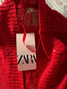 red party wear winter shrug