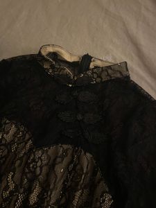 Elegant Black Lace Qipao styled Dress
