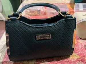 Stylish Teal Textured Handbag