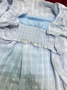 Cute Baby Blue Gingham Top