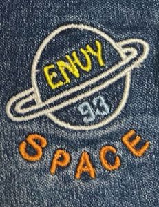 Comfy Kids' Drawstring Jeans with Space Patch