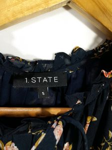 Navy Printed Casual Top ( Women's )