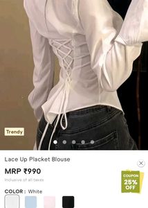 Savana Lace Up Back Detail Blouse