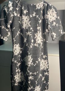 Chic Embroidered Grey Dress