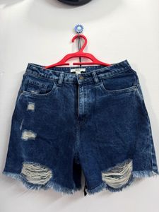 Distressed Denim Shorts