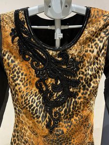 Leopard Print Embellished Kurti