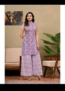Beautiful Lavender Kurta Set with Palazzo