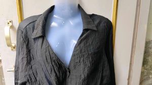 Sheer Bell Sleeve Tie Front Shirt