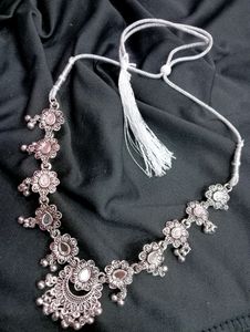 🔥 trendy silver oxidise Jewellery set