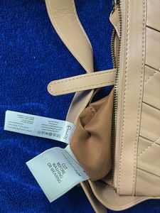 Stylish Beige Quilted Hobo Bag