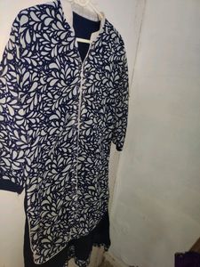 Printed Navy Blue Kurti