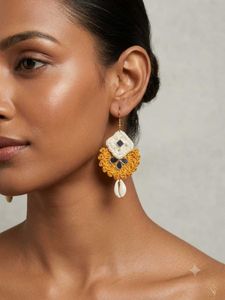 Boho Crochet earrings with Shells for navratri