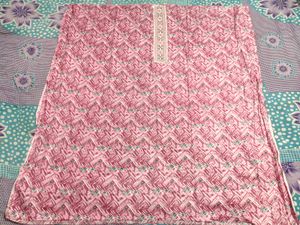 Elegant Pink Cotton Embroidered Suit