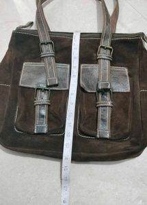 Brown Suede Shoulder Bag