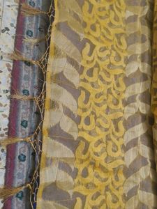 Elegant blue and yellow saree