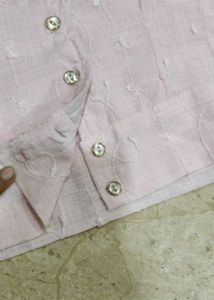Embroidered Pink Cotton Blouse