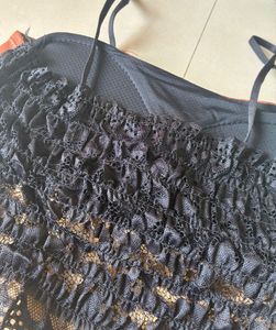 Brown Faux Leather Corset Top