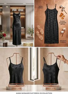 Black floral slip dress