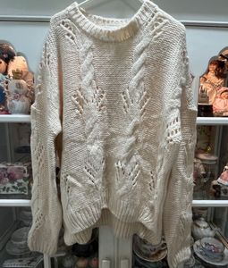 KOREAN Cosy Off White Knitted Sweater