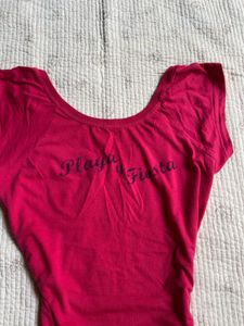 90s fitted pink top