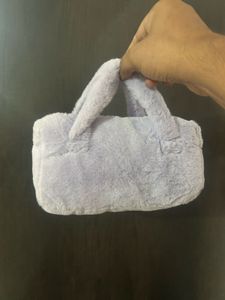 Cute Purple Faux Fur Pouch